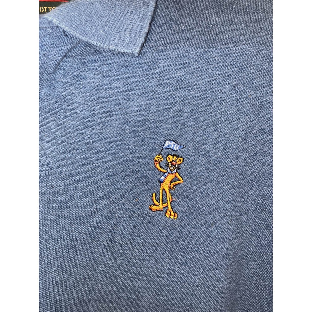 NCAA Penn State Nittany Lions Vintage Polo Men's Blue Embroidered Mascot PSU - Picture 2 of 8